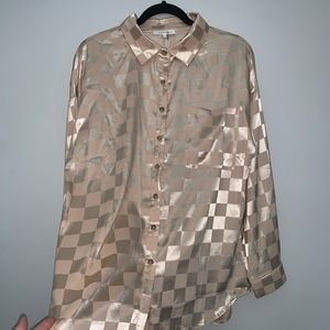 Stitch and Feather Checkered Button Down